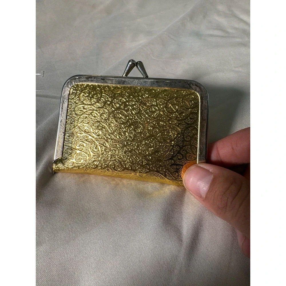 Vintage Small Faux Gold Purse Emergency Sewing Kit for Repairs